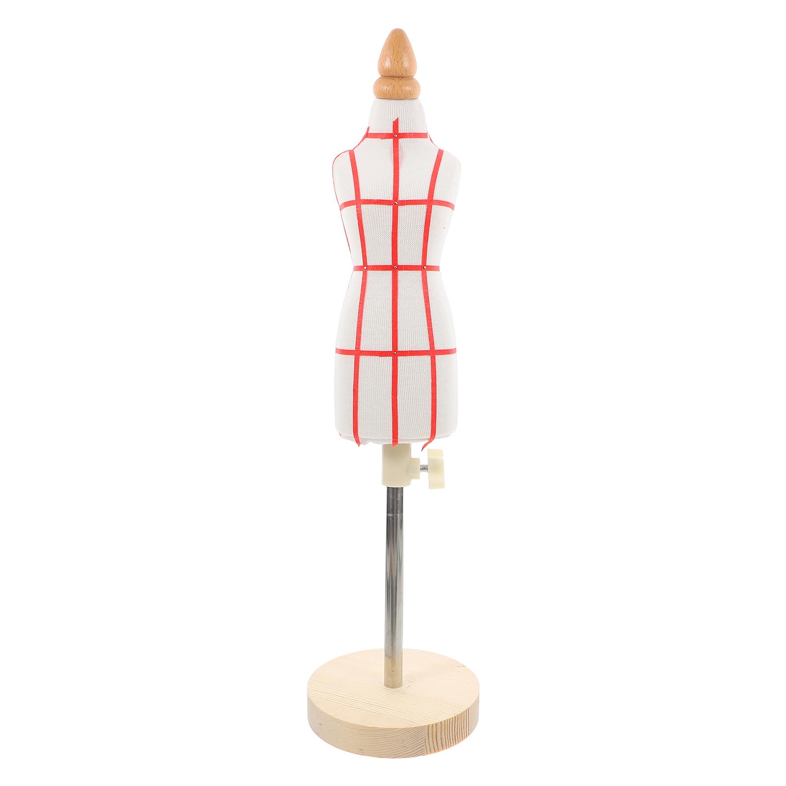 Operitacx Sewing Mannequin 1/4 Scale Dress Form Adjustable Height Mini Tailor Dressmaker Dummy with Pinewood Base for Sewing Patterns Fabric Display and Fashion Design Teaching