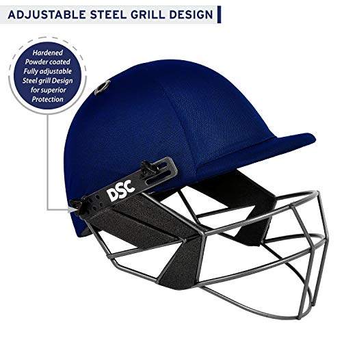 Image of DSC Fort 44 MS Cricket Helmet for Mens (Adjustable Steel Grill | Back Support Strap)