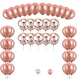 Konsait 56 Piezas Globos de Confeti de Oro Rosa Globo de Fiesta Helio Globos de látex para Bodas, Fiestas, Baby Shower, Navidad, Reuniones, Ceremonia y Cumpleaños Decoraciones de Fiesta