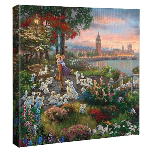 Thomas KinkadeStudios 101 Dalmations 14 X 14 Gallery Wrapped Canvas