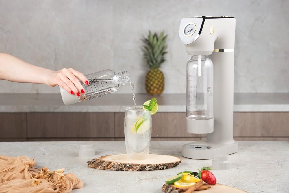 Berlinger Haus Sodabar Machine à gazéifier avec baromètre (avec 2 bouteilles de 1 l et 0,5 l)