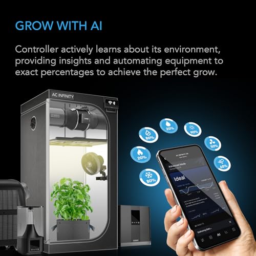 Image of AC Infinity Controller AI+ Environmental Controller, Dynamic AI Controls Grow Devices, Insights Alerts Data Analysis w / WiFi App, Programmable Dual-Zone VPD Temperature Humidity Automations