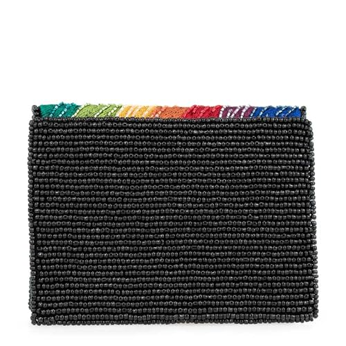 Mary Frances Wonderland Beaded Wallet Mini Clutch Purse with Rainbow Floral Design Multiple Compartments, Multicolor3