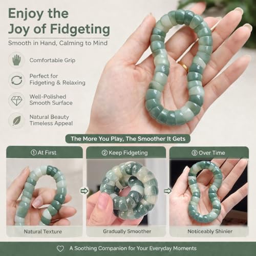 Image of Anxiety Relief Fidget Bracelet, Natural Bodhi Seed Healing Jewelry for Stress, Sensory Beaded Stretch Bracelet, Spiritual Protection Gifts for Women Men Adults