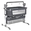 Veitoalioy Baby Side Cot Swinging Cot Baby Bed with Multiple Gears and Speed Adjustments Bassinet Baby with Wheels 601 Grey