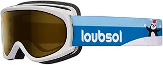 Loubsol Youpi - Máscara de esquí para niño, Color Blanco y Azul, con Pantalla marrón, Talla XXS (Talla Fabricante: 0 a 4 a...