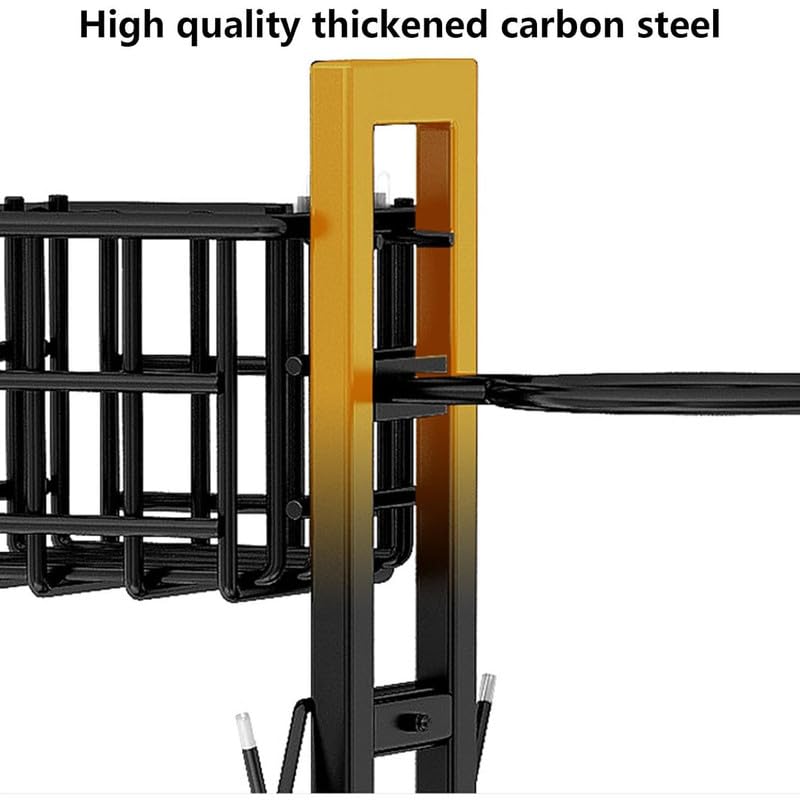 Porta palloni, Supporto Verticale per pallavolo, Supporto per palloni da Calcio, scaffale per Attrezzature Sportive, utilizzato nei Negozi di Articoli Sportivi.