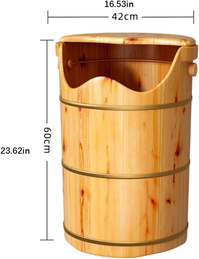 Spa de pies de madera con tapa aislante y válvula de drenaje miniatura 2