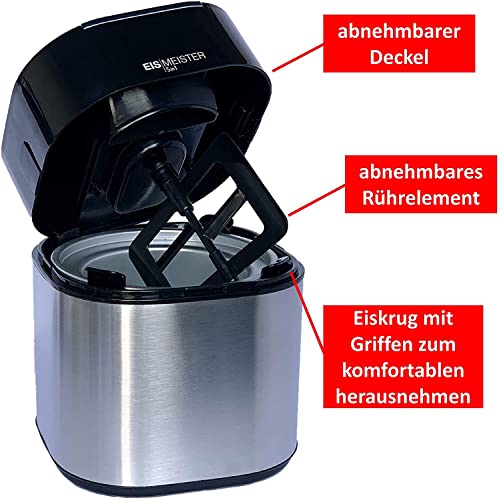 JUNG EISMEISTER Eismaschine - für 4 Personen, 1,5 L Fassung, Eiscreme selber machen,5in1 Machine - Speiseeismaschine… – Bild 5