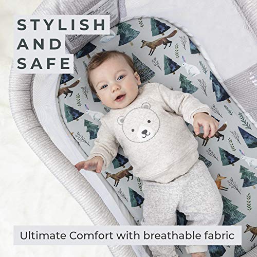 Pobi Baby - 2 Pack Premium Bassinet Sheets For Standard Bassinets - Ultra-Soft Cotton Blend, Stylish Animal Woodland Pattern, Safe And Snug For Baby (Magical) #TOP2