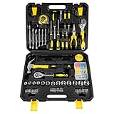 SUNNYNEST 107 Piece Tool Set for DIY & Home Repair Motorbike Car Vehicle Toolbox with Wrench Screwdriver Hex Key & Tool Box Case