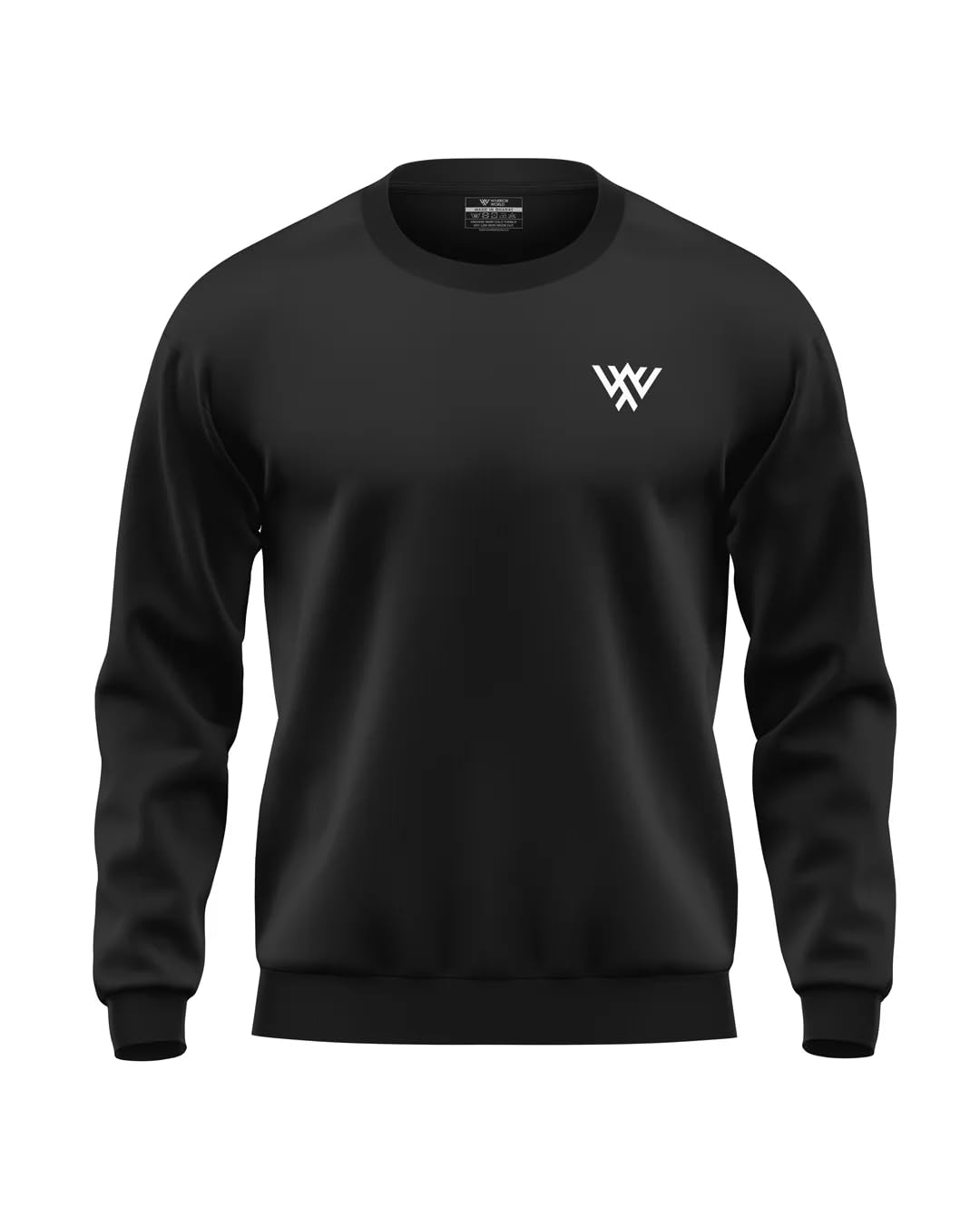 Warrior World Men's Sweatshirt 100% Cotton Fabric Crewneck Pullover with Logo Chest Print Winter Wear Casual Gym Layering-picture-27