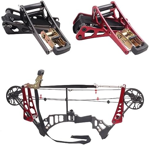 SOPOGER Archery Compound Bow Press – Portable Hand Held Bow Accessories for Compound Bow & Crossbow Aluminum Alloy Ratchet Bow Press Open Tool for Bow String Silencers Replacement