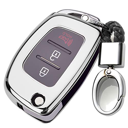 Argento Cover Chiave Auto per Hyundai Elantra