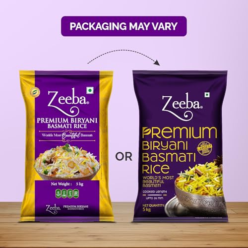 Image of Zeeba Premium Biryani Rice 5 Kg, Chef's Choice, Restaurant Style, Extra Long Grains (Cooked length upto 26mm*)