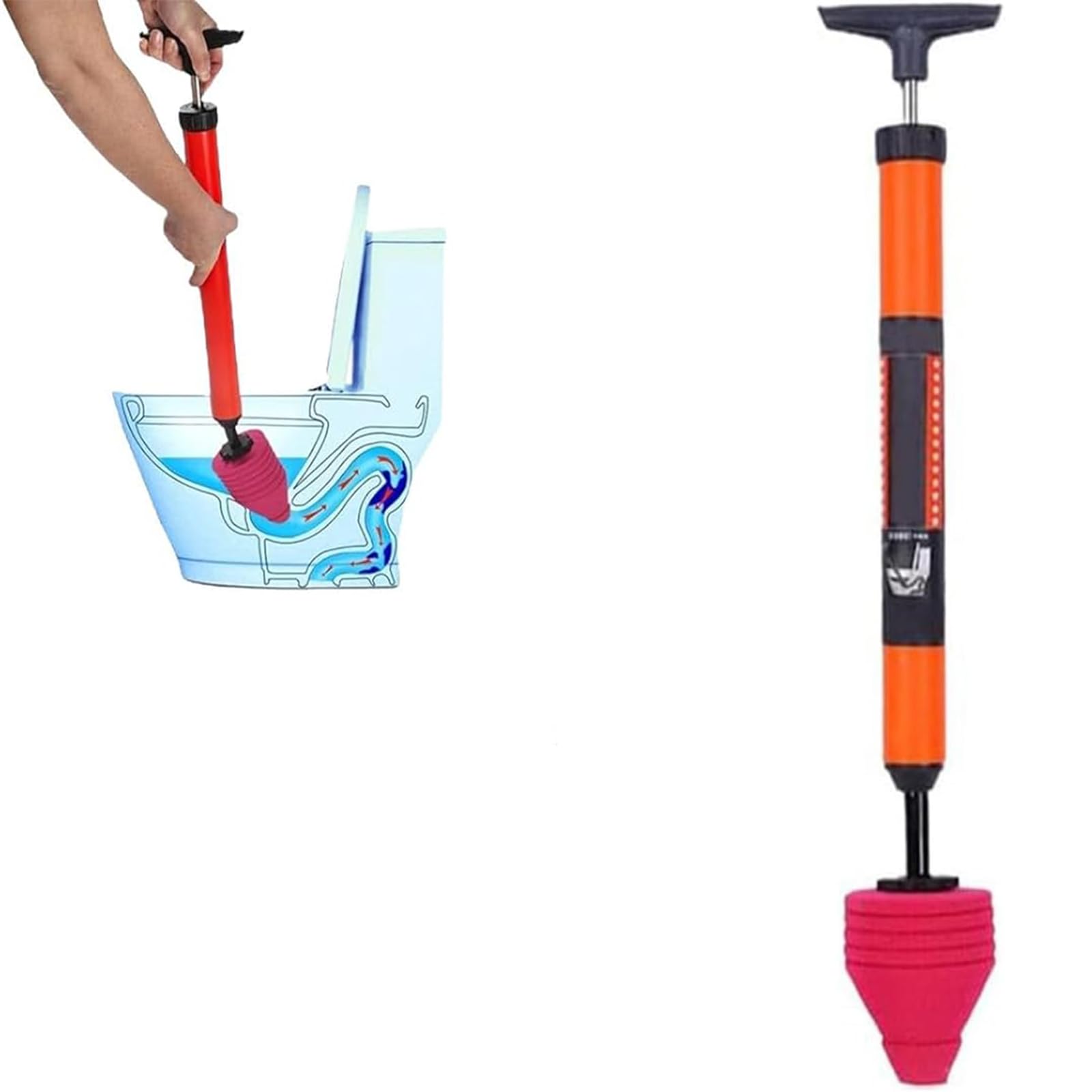 High Pressure Toilet Plunger, Air Power Drain Clog Remover Tool, Reusable Toilet Unblocker for Toilets, Sinks, Baths & Drains, Practical Bathroom Cleaning Gadgets