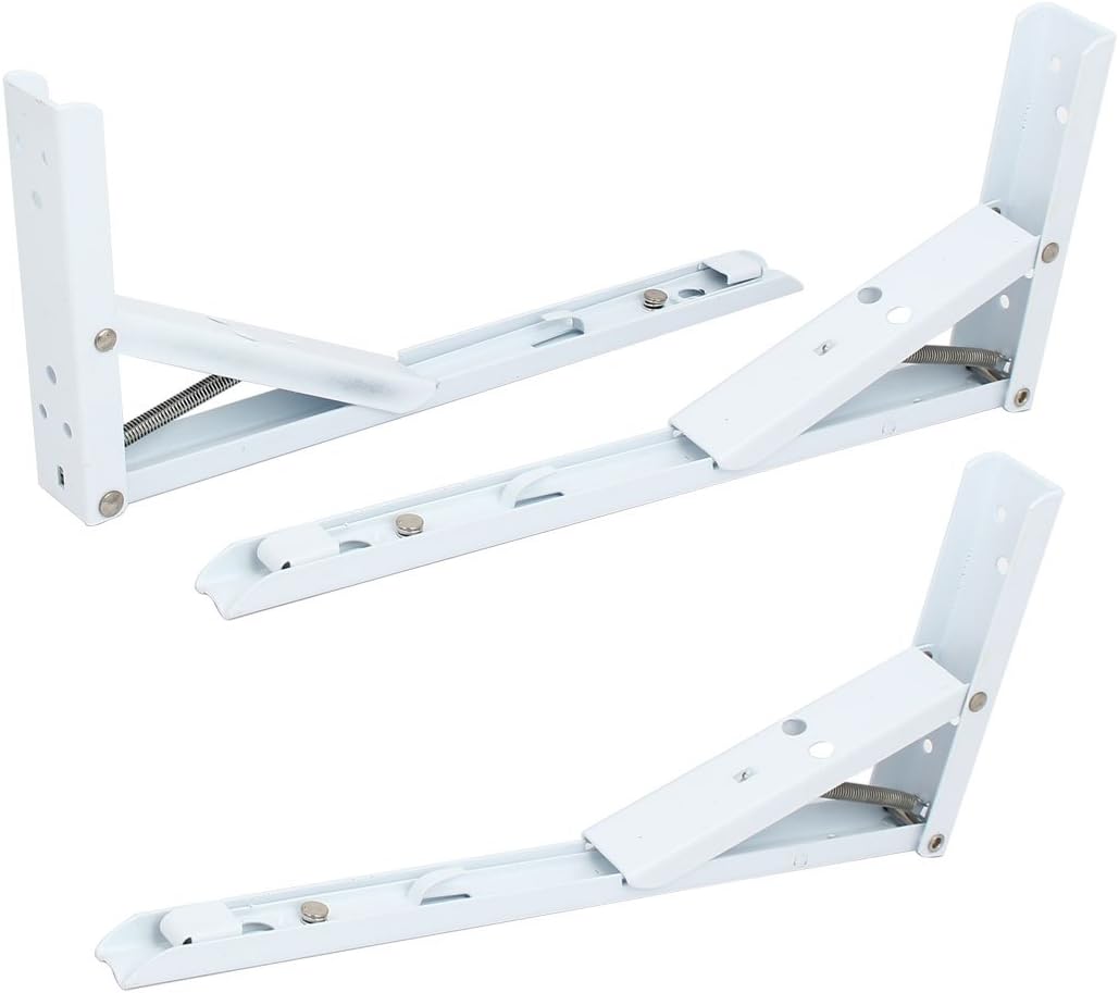 Spring Design Shelf Brackets & Supports 90 Degree Folding Triangle Shelf Bracket White 12" Brackets Length 3pcs