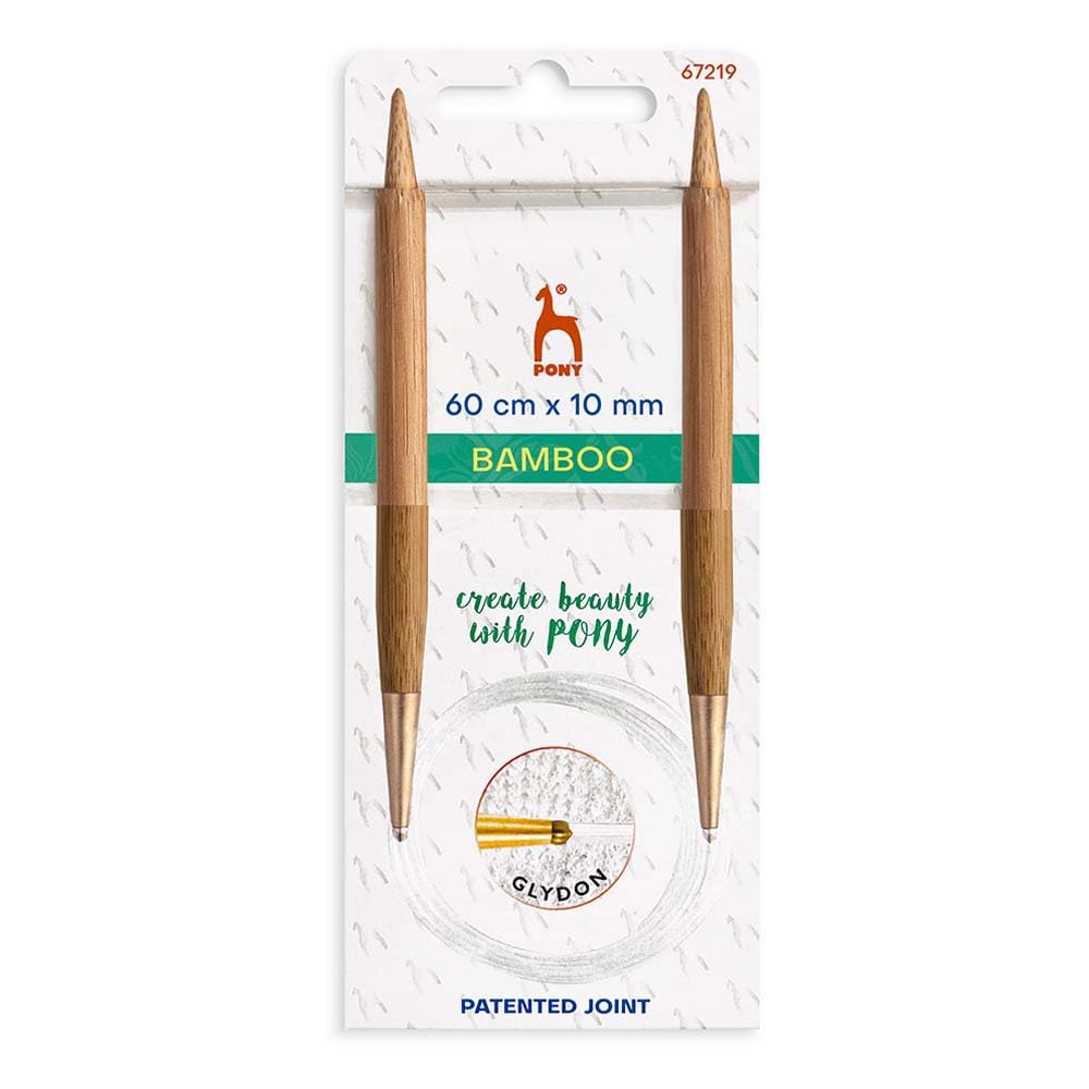 Pony Bamboo Circular Knitting Needles 60cm 10.00mm - 1 Piece, Brown, 60cm x 10.00mm - Image 2