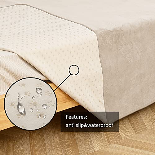 Fuguitex Waterproof Dog Blanket Bed Anti-Slip Cover Fleece Lightweight Plush Fuzzy Cozy Plush Pet Blanket Throw Blanket For Couch Sofa #TOP1