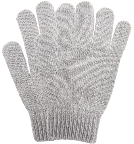 MDSTYLE Magic Knit Gloves for Women Cold Weather Winter Solid Color for Daily Sports Workout Runnging Jogging Full Fingers Warm (Grey One Size)