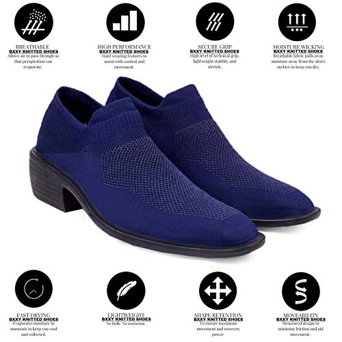 Image of Mens Men's Height Increasing Knitted Fabric Formal & Casual Slip-on Shoes Oxford