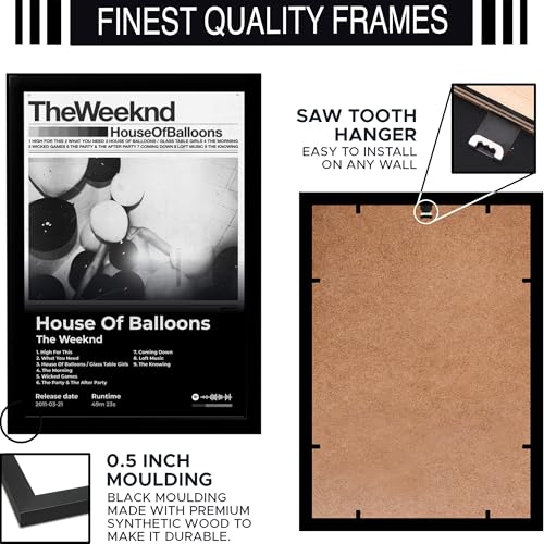 Image of BLINKART The Weekend - House of Balloons Wall Photo Frames | Wall Art for Bedroom, Living Room, Studio or Office | Album Cover Print with Spotify Song Link QR Code | Gift for Fans - 8x12 In