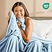 Bare Home Fleece Blanket - Full/Queen - Ultra-Soft Lightweight for Bed, Sofa, and Couch - Luxury Microplush - Cozy Warm Blanket (Full/Queen, Light Blue)