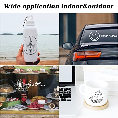 Image of HTVRONT Permanent Vinyl Roll, 2 Rolls 12 inch x 14FT Black & White Adhesive Vinyl Compatible with Cricut Cutting Machine, Silhouette Easy to Weed & Transfer