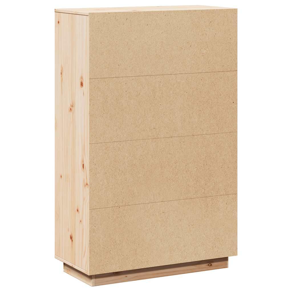 Tablero de madera maciza de pino 74 x 35 x 117 cm, madera sin tratar, espacio de almacenamiento versátil para salón, montaje de puerta personalizable, diseño robusto