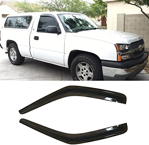 Puermto 2pcs Sunproof Waterproof Side Window Wind Deflectors, Window Visor for 99-06 Chevy Silverado/GMC Sierra 07 Classic Body 2-Door Regular Cab,1999-2007 Sierra 92956