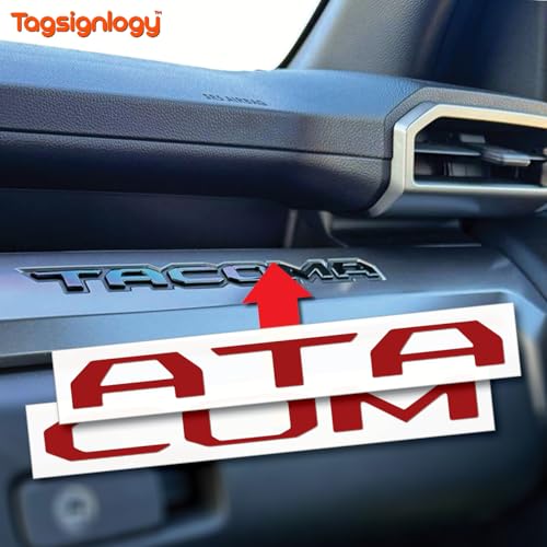 Image of (2 Sets) Prime Series UV Weatherproof Vinyl Decals for Glove Box Dashboard Letter Inserts Compatible fits Tacoma 2024-2026 (Gloss Ruby Red)