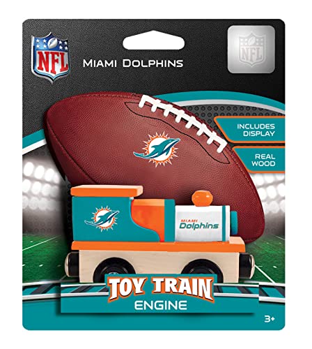 Image of MasterPieces Wood Train Engine - NFL Miami Dolphins - Officially Licensed Toddler & Kids Toy