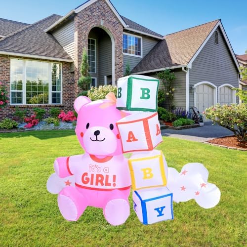 5.5Ft Inflatable Little Cub Arrival Girl Yard Garden Lawn Decorat...