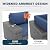 VONZOY Patio Furniture Set, 8 Pieces Outdoor Sectional Sofa Conversation Sets Modern Wicker Seating Set, 4'' Thickened Cushions 1 Glass Coffee Table 4 Armless Sofas for Backyard Poolside, Navy Blue