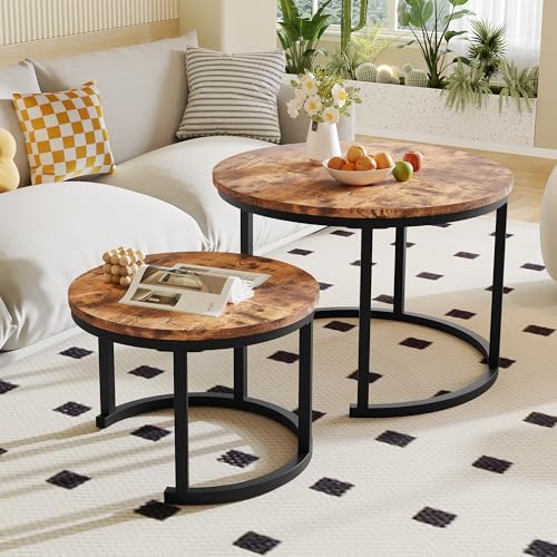 Smuxee Nesting Couchtisch 2er Set, 59.9 Cm Runder C Produktbild-Vorschau 5