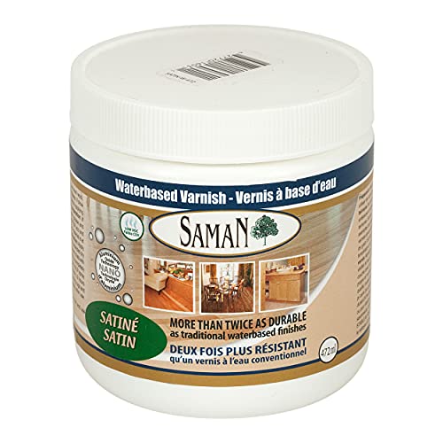SamaN 160-005-472ml 1-Pint Interior Water Based Flat Varnish with Aluminum Oxide