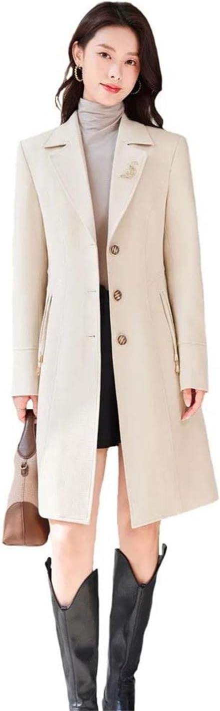 Women End Female Coat Long Slim Trench Coat For England Single Breasted Larger Size Outwear