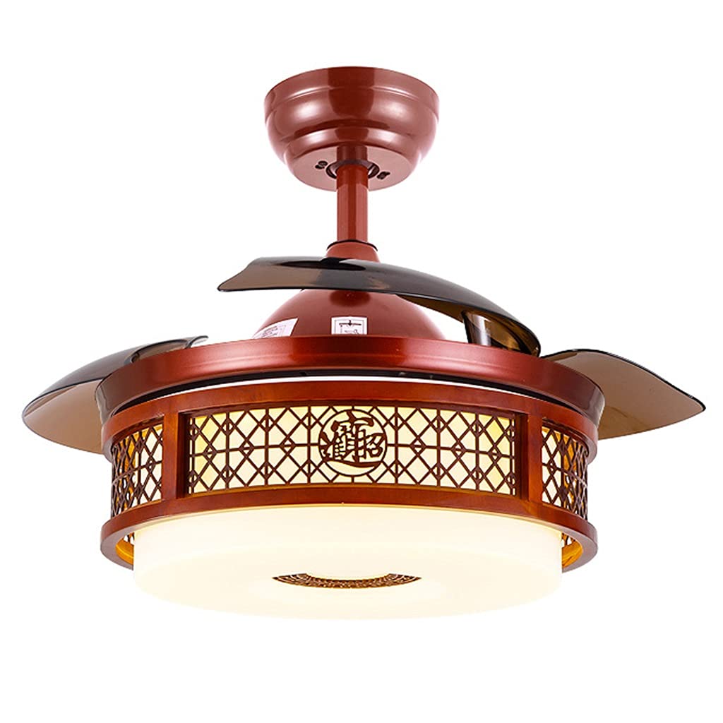 Fandelier Dimmerabile da 42 Pollici, Ventilatori da Soffitto a Scomparsa Luce, Telecomando, 6 velocità, 3 Colori, 3 Lame ABS Retrattili, per Soggiorno Sala da Pranzo (Color : STYLE2)