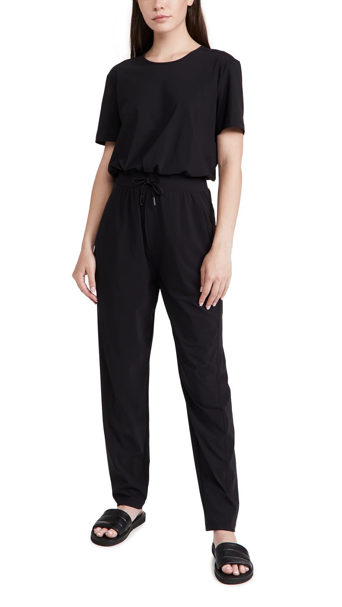 Photo 1 of Sweaty Betty Women's Explorer 29" Casual Sweat Wicking Workout Jumpsuit Tennis Dress, Black, Small