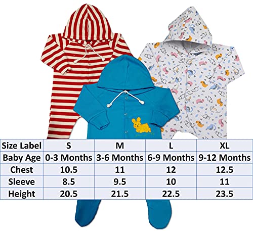 Image of New Born Baby Clothes Set Romper & Sleepsuit For Baby 0-3 Months (Pack of 3)
