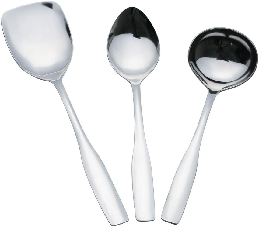 Steren Impex | Stainless Steel Serving Spoon Set, Ladle Set for Kitchen - Lucas, Set of 3