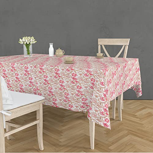 Image of Amazon Brand - Umi Super Soft Brushed Microfiber Cotton Dining Table Cloth, Printed Rectangular 6 Seater Table Cover 60X90(Inches)