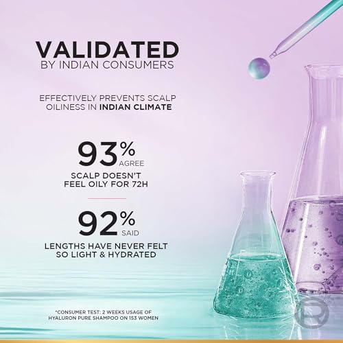 Image of L'Oreal Paris Hyaluron Pure 72H Purifying Shampoo, For oily scalp & dry hair with salicylic and hyaluronic acid, 200 ml