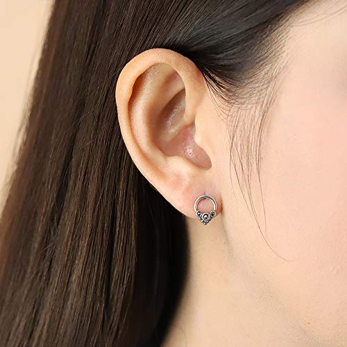 Boma Jewelry Sterling Silver Marcasite Circle Bead Stud Earrings3