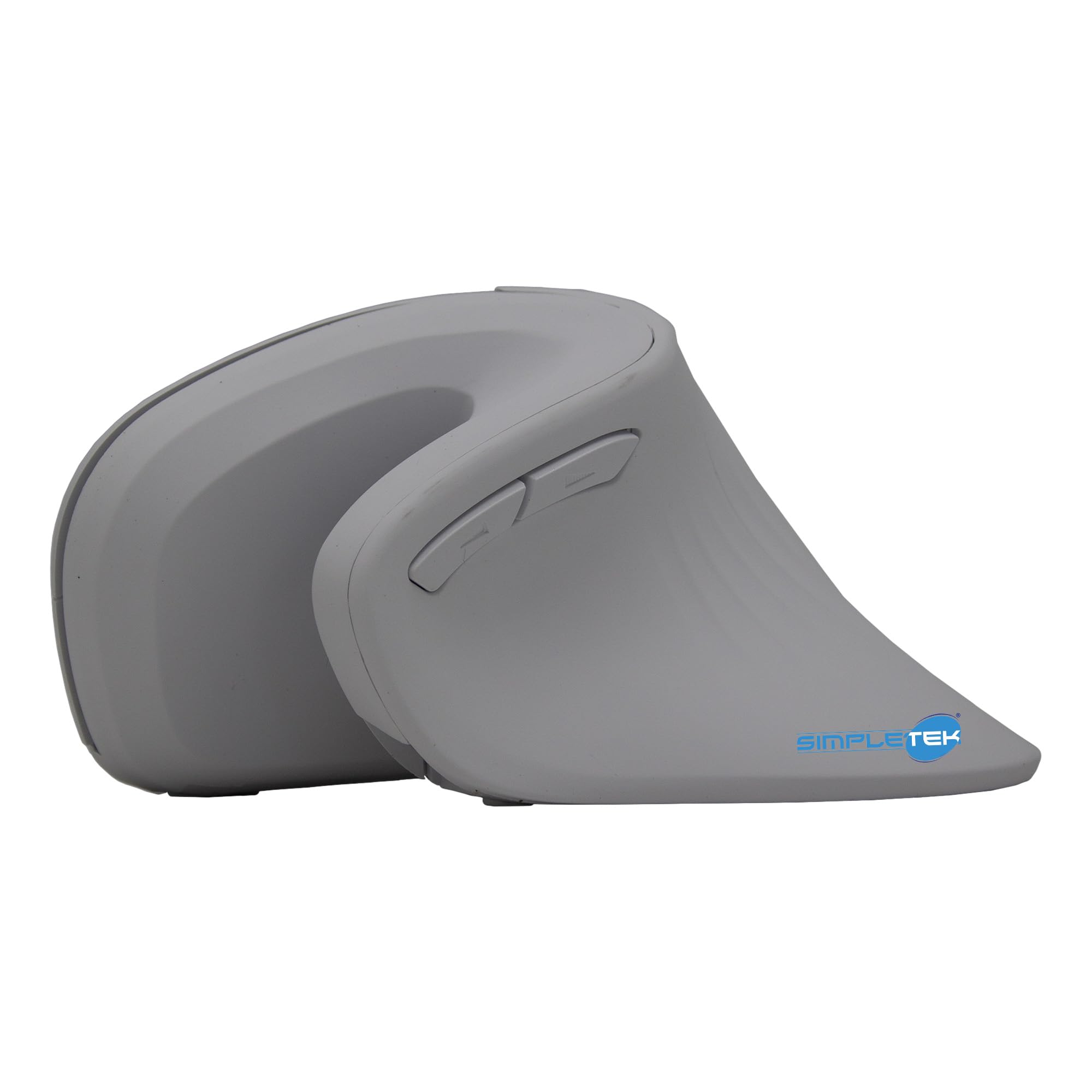 SIMPLETEK - Mouse Verticale Ergonomico Wireless - Senza Fili 2.4GHz - DPI Regolabile fino a 3200-6 Pulsanti - Design Bianco - Ricevitore USB Incluso