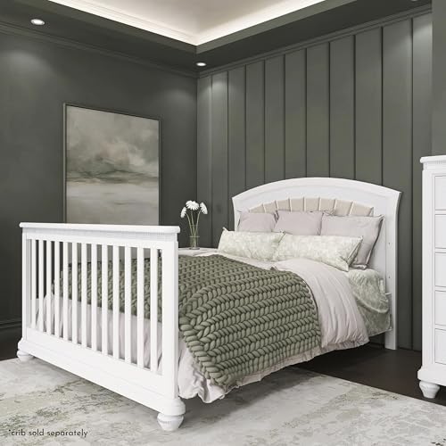 Image of Evolur Convertible Crib Wooden Full Size Bed Rail, Constructed from Solid Wood, Includes Assembly Hardware