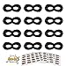 Superhero Masks, Kids Party Dress Up Masks, 12Pcs Black with 100 Superhero Stickers