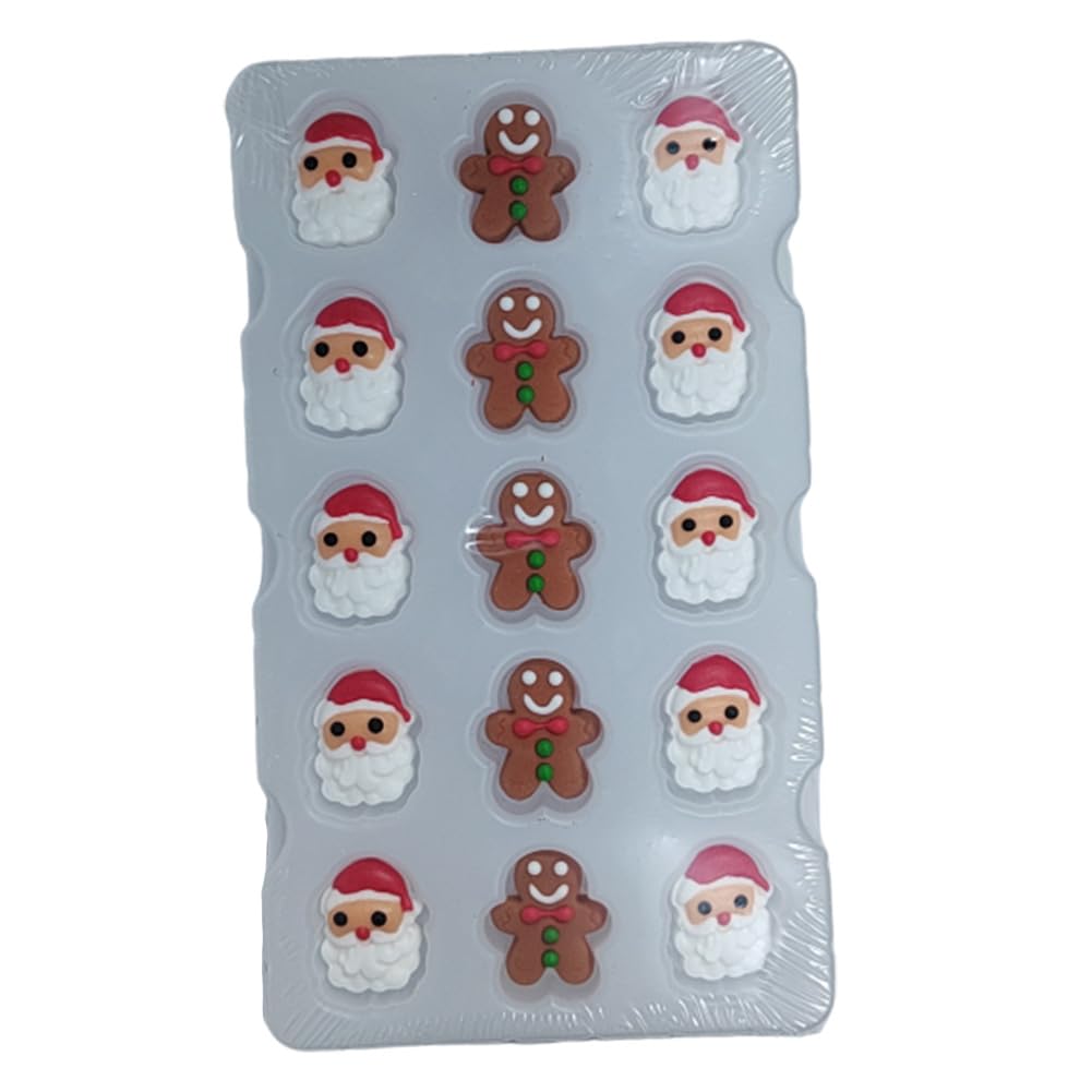 EastronEdible Santa Claus Gingerbread Man Christmas Sprinkles for Cakes Decorating Cupcakes Toppers for Baking, Birthday, Ice Cream, Cookies, Cake Decorations