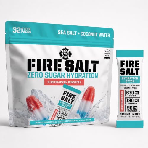 Image of Fire Salt Firecracker Popsicle Electrolyte Hydration Sticks, 32 Count