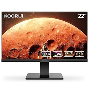 KOORUI Monitor 21.5 Inch Gaming Monitor FHD 1080P/Full HD 100HZ PC Monitor VA Panel LCD Display with Speakers Adpitive sync (HDMI/VGA/VESA Compatible/Audio Terminal) S01